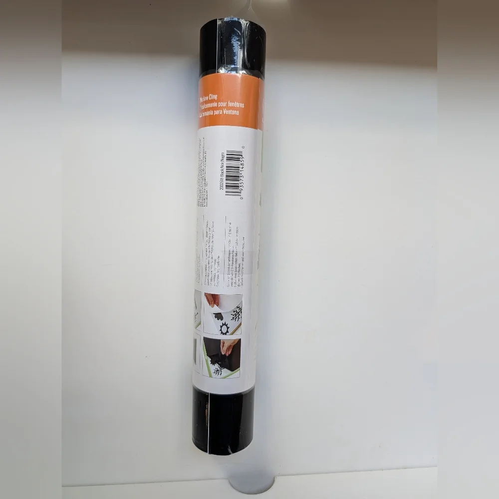 Brand new, sealed roll of Cricut Window Cling Vinyl in Black.